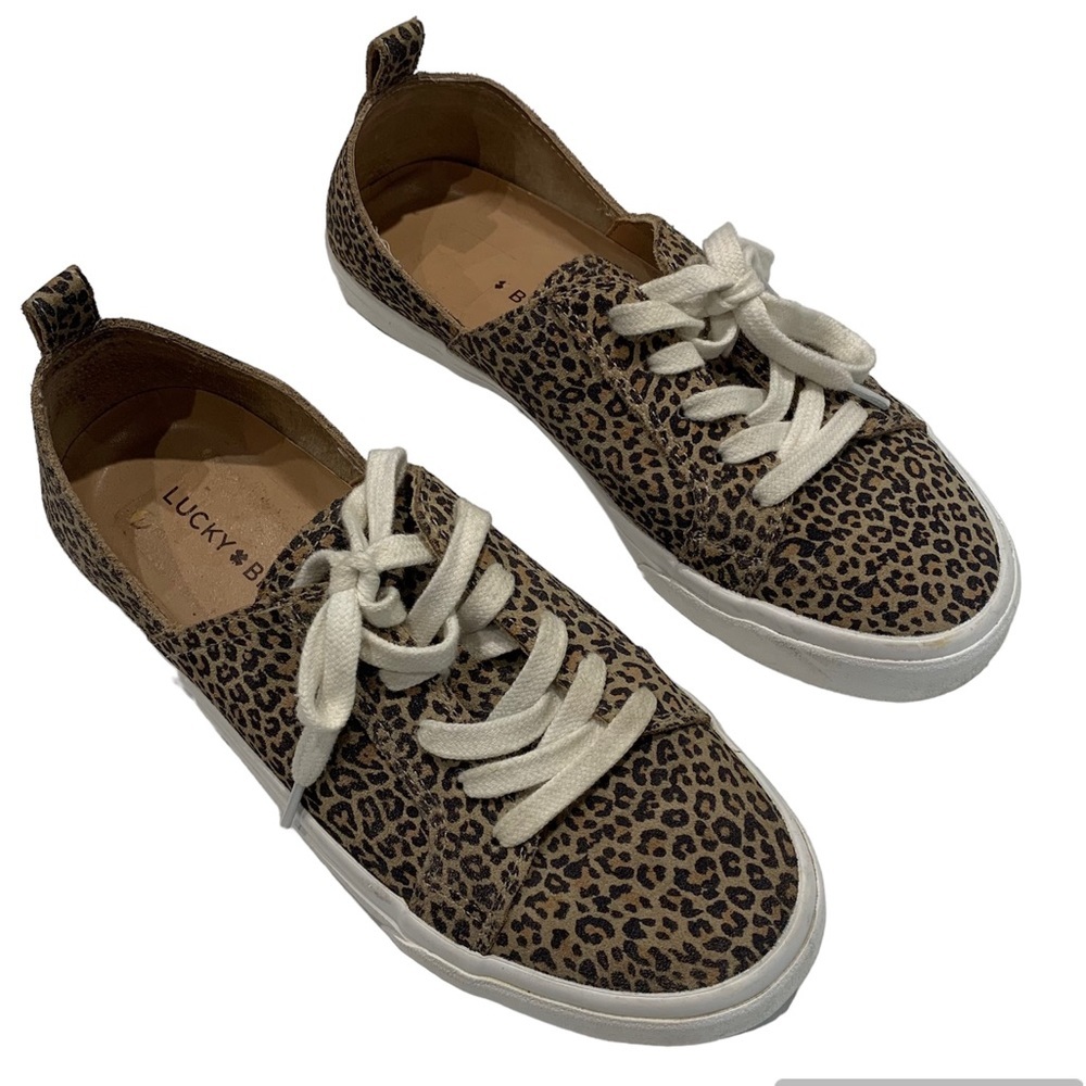 Lucky Brand Leopard Print Low-Top Lace-Up Sneaker Runner Shoe Casual 7.5
